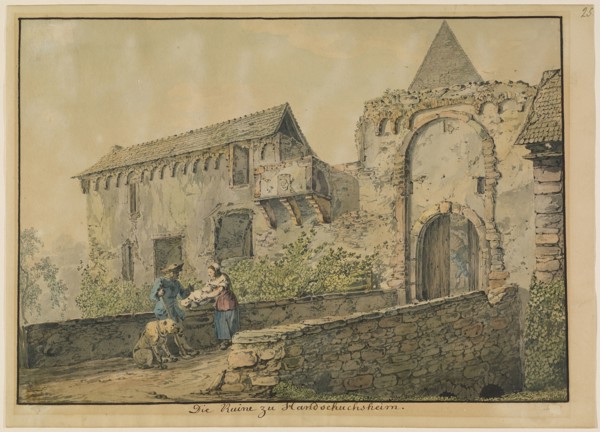 Ruin of the Tiefburg at Handschuhsheim; Carl Philipp Fohr, German, 1795 - 1818, Germany; 1813,1814; Watercolor over graphite