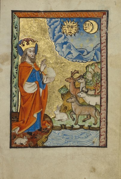 The Creation; Norfolk perhaps, written, East Anglia, England; illumination about 1190; written about 1490; Tempera colors