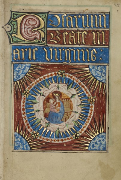 The Virgin and Child in a White Rose; Norfolk perhaps, written, East Anglia, England; illumination about 1190; written