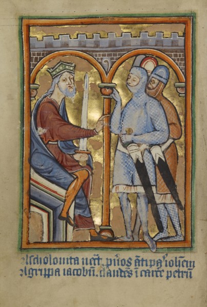 Herod Giving Orders to His Soldiers; Norfolk perhaps, written, East Anglia, England; illumination about 1190; written