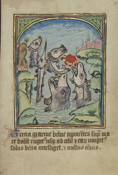 The Third Sign before the Day of Judgement; Norfolk perhaps, written, East Anglia, England; illumination about 1190; written