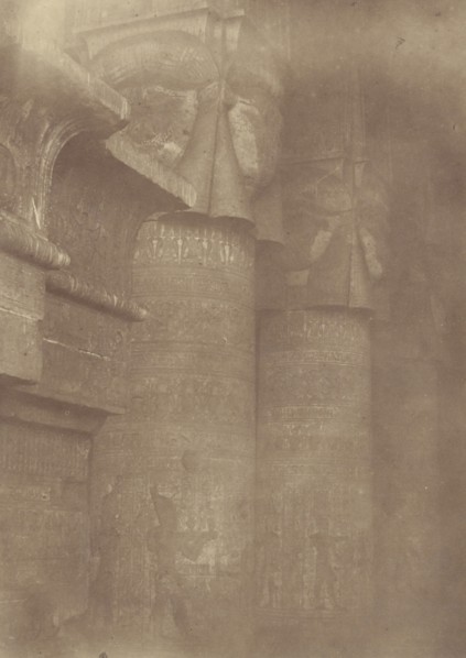 Close-up of the Pillars and Capitals of the Temple of Denderah; Théodule Devéria, French, 1831 - 1871, France; 1865; Albumen