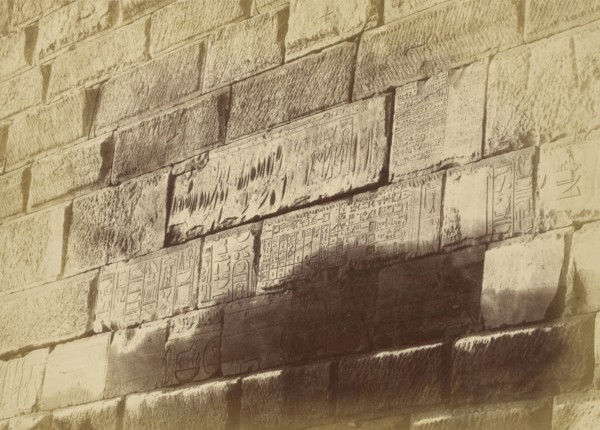 Hieroglyphic Inscriptions at Elephanta; Théodule Devéria, French, 1831 - 1871, France; 1859; Albumen silver print