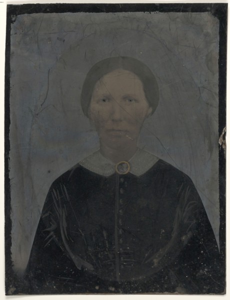 Portrait of woman; United States; 1860s - 1880s; Hand-colored tintype; Sheet: 21.5 × 16.3 cm, 8 7,16 × 6 7,16 in