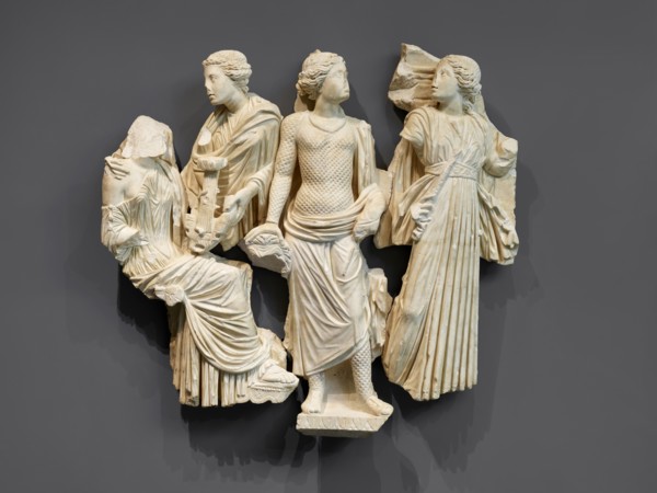 Sarcophagus Fragment; mid-3rd century A.D; Thasian? marble, crystalline white