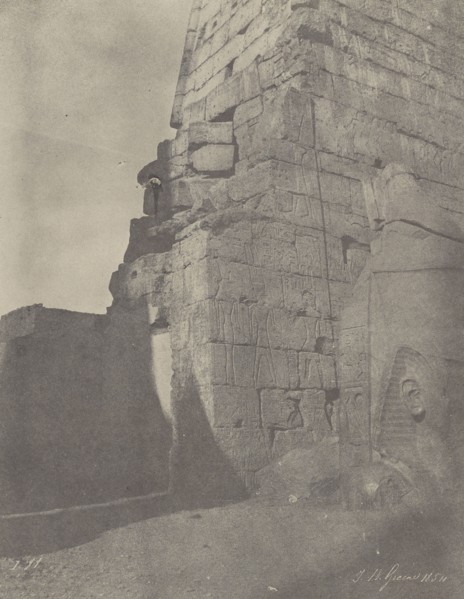 Louqsor. Sculptures Historiques du Pylône, Massif de Droite; John Beasly Greene, American, born France, 1832 - 1856, negative