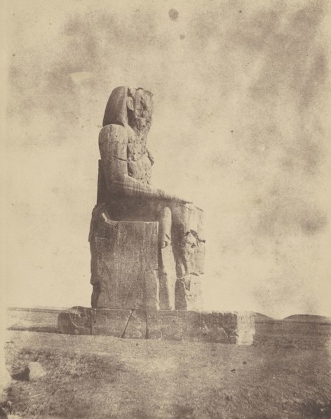 The Colossus of Memnon at Thebes; John Beasly Greene, American, born France, 1832 - 1856, print: probably France; 1854; Salted