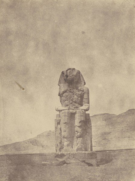 The Colossus of Memnon; John Beasly Greene, American, born France, 1832 - 1856, print: probably France; 1854; Salted paper