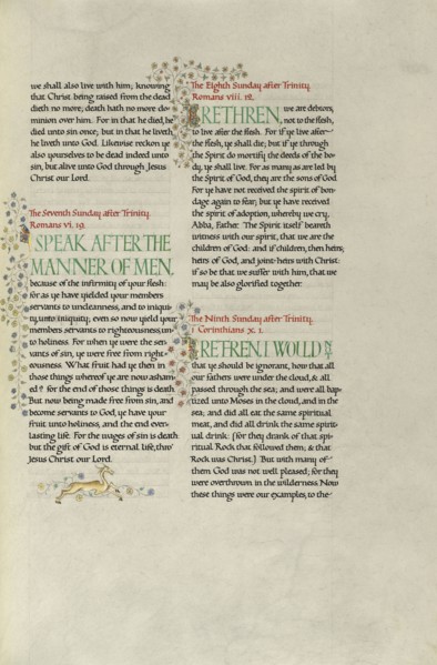 Decorated Text Page; Madelyn Walker, English, active 1930s, England; about 1930; Gold leaf, tempera colors, and pen and black