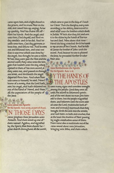 Decorated Text Page; Madelyn Walker, English, active 1930s, England; about 1930; Gold leaf, tempera colors, and pen and black