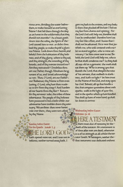 Decorated Text Page; Madelyn Walker, English, active 1930s, England; about 1930; Gold leaf, tempera colors, and pen and black