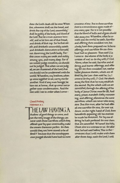 Decorated Text Page; Madelyn Walker, English, active 1930s, England; about 1930; Gold leaf, tempera colors, and pen and black