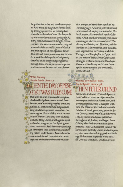 Decorated Text Page; Madelyn Walker, English, active 1930s, England; about 1930; Gold leaf, tempera colors, and pen and black