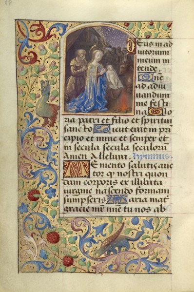 Nativity; Master of the Chronique scandaleuse, French, active about 1493 - 1510, Paris, France; about 1500; Tempera colors, ink