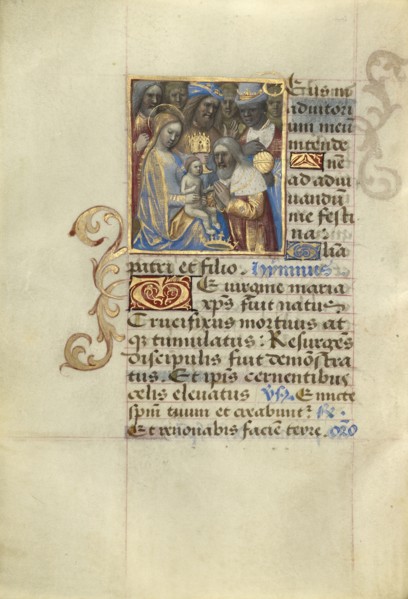 Adoration of the Magi; Master of Cardinal Bourbon, French, about 1480 - 1500, Paris, France; about 1500; Tempera colors, ink