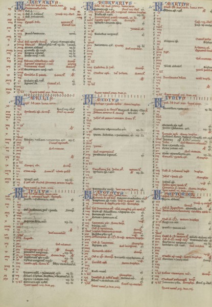 Calendar Page; Bologna, Italy; about 1250 - 1262; Tempera and gold leaf on parchment; Leaf: 26.8 x 19.7 cm, 10 9,16 x 7 3,4 in