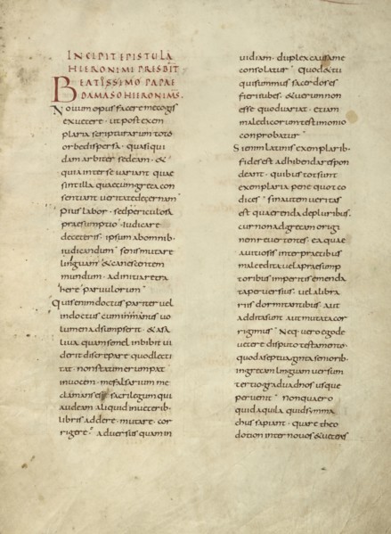 Text Page; Lorsch, Germany; about 826 - 838; Tempera colors on parchment; Leaf: Leaf: 31.6 x 24 cm, 12 7,16 x 9 7,16 in