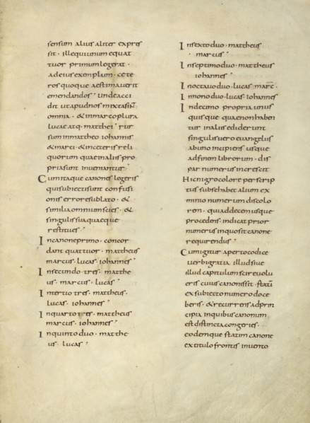 Text Page; Lorsch, Germany; about 826 - 838; Tempera colors on parchment; Leaf: Leaf: 31.6 x 24 cm, 12 7,16 x 9 7,16 in