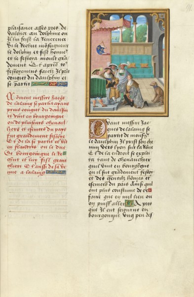 Jacques de Lalaing Kneeling before the Dauphin of France; Master of the Getty Lalaing, Flemish, active about 1530, Belgium