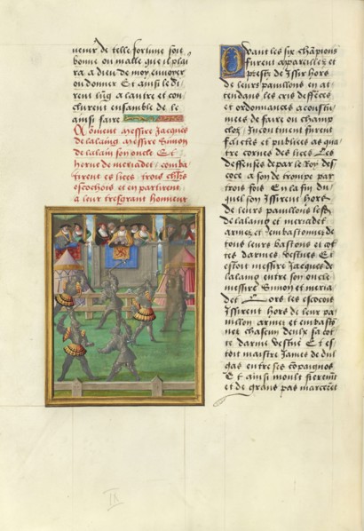Jacques de Lalaing and his Companions Fighting Scottish Knights before the King of Scots; Master of the Getty Lalaing, Flemish