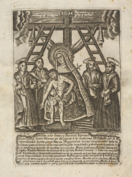 Pieta, Collection of Mexican religious engravings, Oracion a los Santos y Piadosos Varones