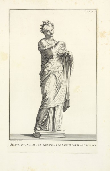 Statva d'vna mvsa nel Palazzo Lancellotti ai Coronari, Raccolta di statue antiche e moderne, Aquila, Francesco Faraone, ca. 1676