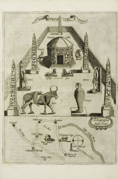 Egtypon Isaei. Ichonographia Septi Isiaci, Ad Alexandrum VII. Pont. Max. Obelisci Aegyptiaci: nuper inter Isaei Romani rudera