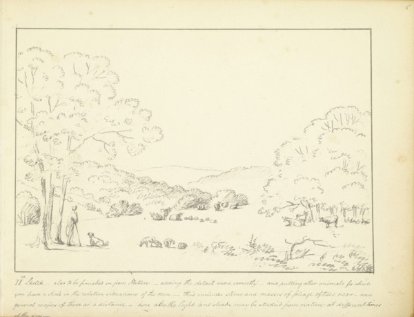 II Sketch - also to be finished in from Nature, A few hints concerning landscape sketches, ca. 1810, Humphry Repton architecture