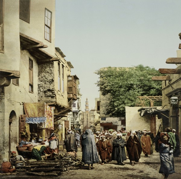 Funeral procession in a Cairo street, Egypt, 1906, Travel albums from Paul Fleury's trips to the Middle East