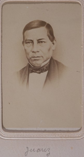 Juárez, Mexican carte-de-visite portrait album from the era of Maximilian and Napoleon III, Lebert, L., Albumen print mounted