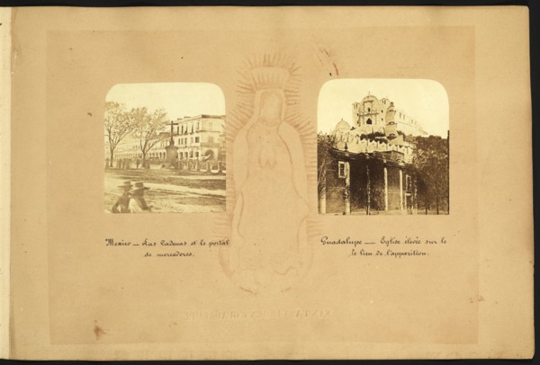 Views of Mexico City, Mexique, 1865, Falconnet, Louis, Albumen, between 1864 and 1866, Two photographs of buildings in Mexico