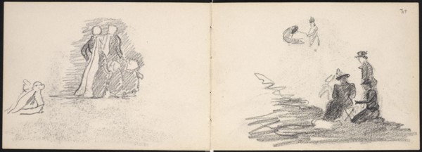 Sketchbook: Women and children, Edmond Cousturier papers, ca. 1890-1908, Cross, Henri-Edmond, 1856-1910, Pencil on paper
