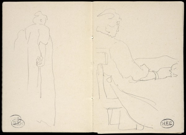 Studies of women, Edmond Cousturier papers, ca. 1890-1908, Untitled sketchbook, Cross, Henri-Edmond, 1856-1910, Pencil on paper