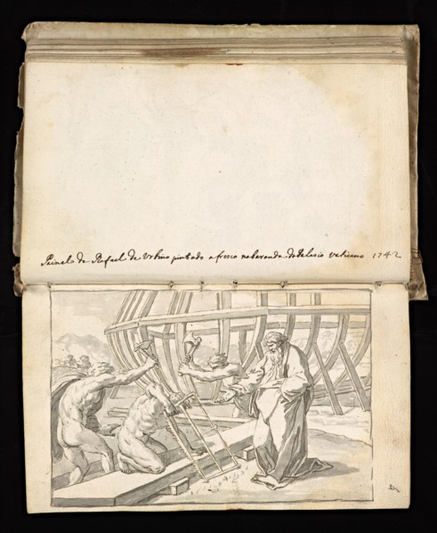 Glama-Stroberle, Joaõ, 1708-1792, pencil, ink, chalk, wash, 1741, Sketchbook II of III dated 14 February 1741