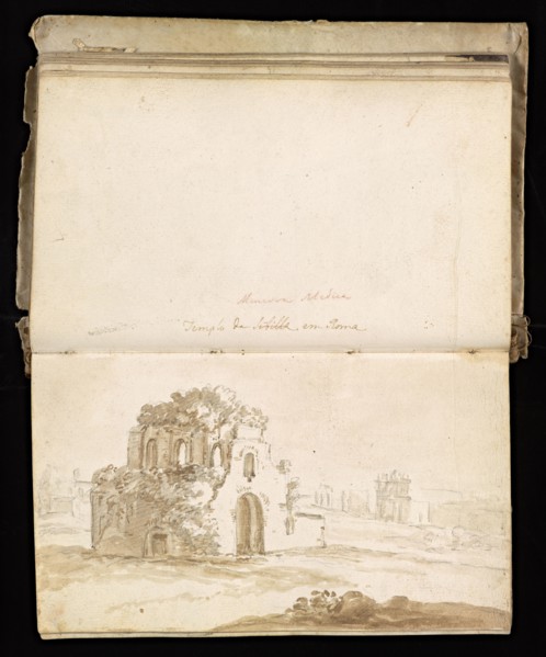 Glama-Stroberle, Joaõ, 1708-1792, pencil, ink, chalk, wash, 1741, Sketchbook II of III dated 14 February 1741