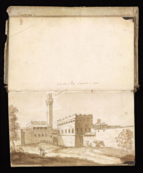 Glama-Stroberle, Joaõ, 1708-1792, pencil, ink, chalk, wash, 1741, Sketchbook II of III dated 14 February 1741