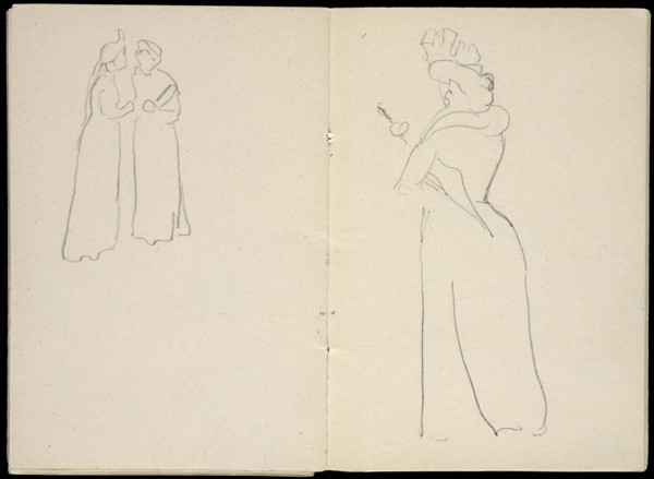 Studies of women, Edmond Cousturier papers, ca. 1890-1908, Untitled sketchbook, Cross, Henri-Edmond, 1856-1910, Pencil on paper