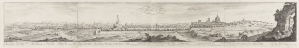 Roma, Views of the city of Rome, 1620-1860: a print collection., Silvestre, Israel, 1642, Large panorama after a drawing