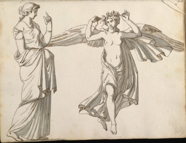 Sketchbook of Roman antiquities, Dupasquier, Antoine-Léonard, 1748?-1832, pen and ink, pencil, wash, 1779, Drawings