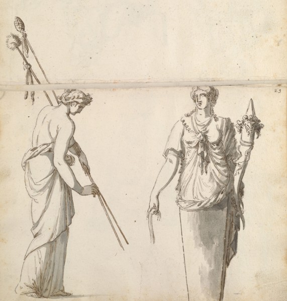 Sketchbook of Roman antiquities, Dupasquier, Antoine-Léonard, 1748?-1832, pen and ink, pencil, wash, 1779, Drawings