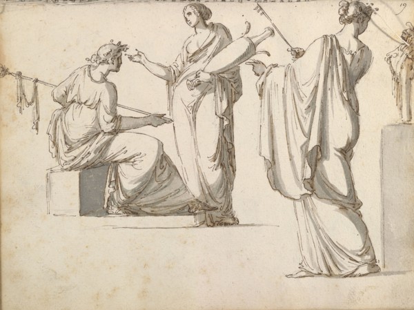 Sketchbook of Roman antiquities, Dupasquier, Antoine-Léonard, 1748?-1832, pen and ink, pencil, wash, 1779, Drawings