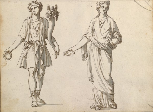 Sketchbook of Roman antiquities, Dupasquier, Antoine-Léonard, 1748?-1832, pen and ink, pencil, wash, 1779, Drawings