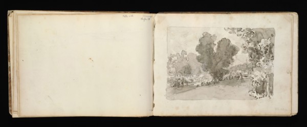 Sketchbook with manuscript notes Félix Bracquemond, Bracquemond, Félix, 1833-1914, pencil, pen, ink, and watercolor, ca. 1868
