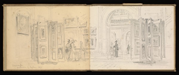 Sketchbook, Preziosi, Amadeo, 1816-1882, pencil, gray wash, white heightening, 1875, The sketchbook by Maltese artist Preziosi