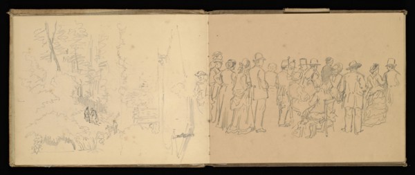Sketchbook, Preziosi, Amadeo, 1816-1882, pencil, gray wash, white heightening, 1875, The sketchbook by Maltese artist Preziosi