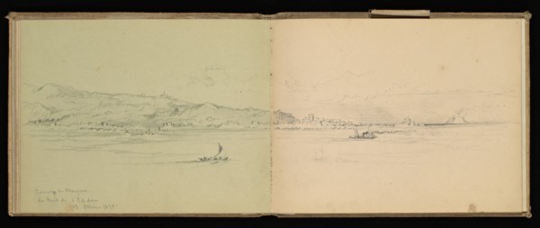 Sketchbook, Preziosi, Amadeo, 1816-1882, pencil, gray wash, white heightening, 1875, The sketchbook by Maltese artist Preziosi