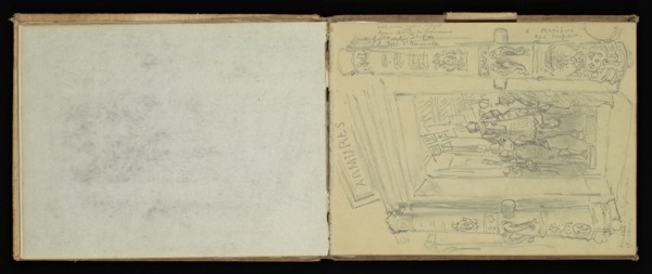 Sketchbook, Preziosi, Amadeo, 1816-1882, pencil, gray wash, white heightening, 1875, The sketchbook by Maltese artist Preziosi