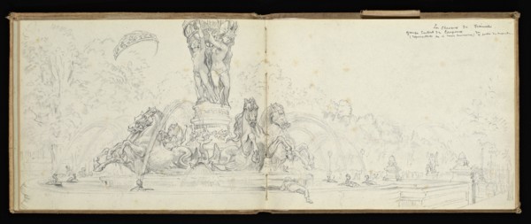 Sketchbook, Preziosi, Amadeo, 1816-1882, pencil, gray wash, white heightening, 1875, The sketchbook by Maltese artist Preziosi