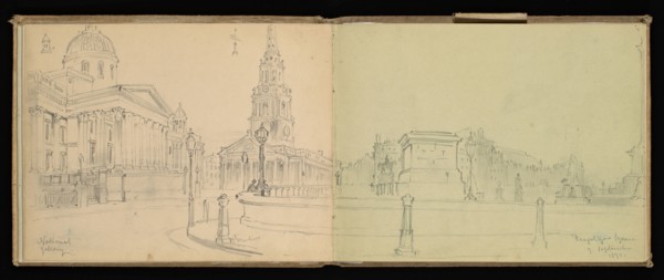 Sketchbook, Preziosi, Amadeo, 1816-1882, pencil, gray wash, white heightening, 1875, The sketchbook by Maltese artist Preziosi