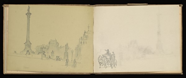 Sketchbook, Preziosi, Amadeo, 1816-1882, pencil, gray wash, white heightening, 1875, The sketchbook by Maltese artist Preziosi